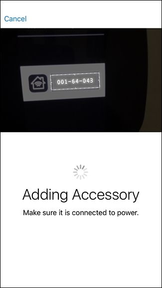 Подтверждение успешного сканирования и добавления термостата в HomeKit.