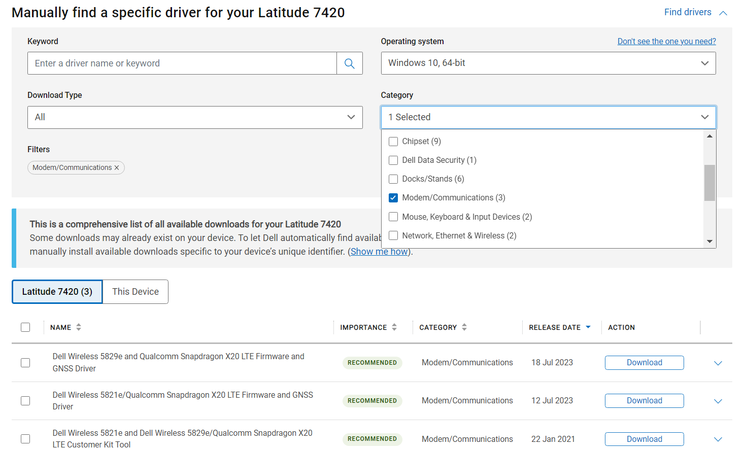 Ручная загрузка драйверов с сайта производителя