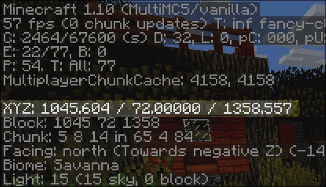 Экран координат (XYZ) для телепортации