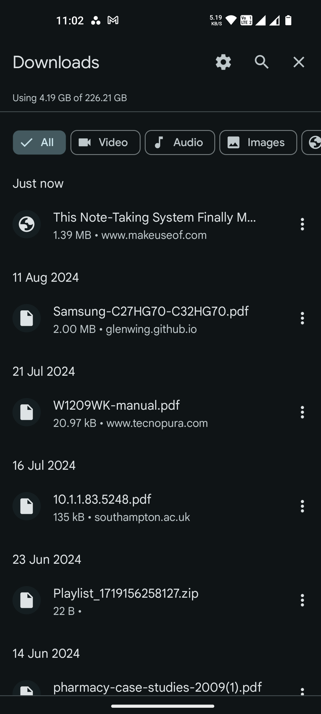 Просмотр загрузок в Chrome Android