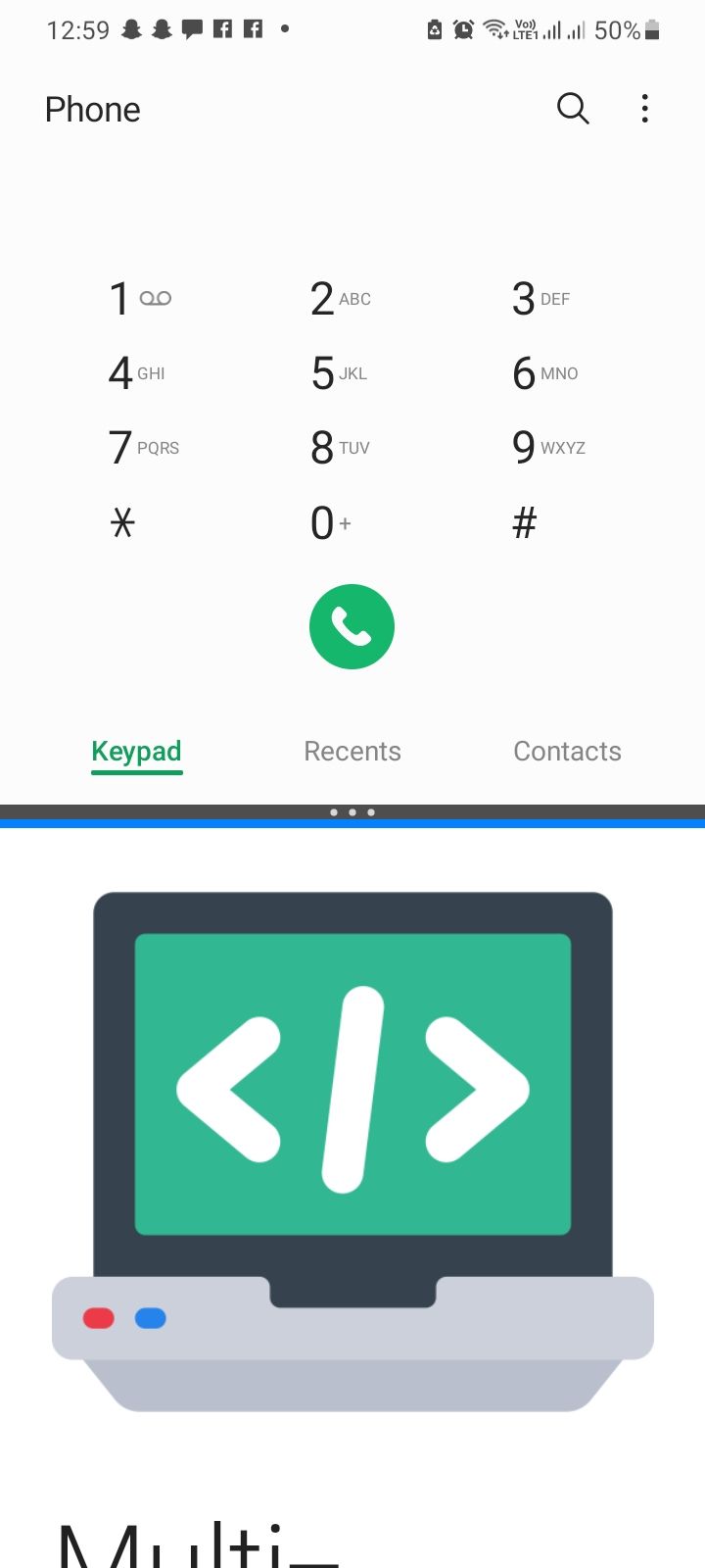 Режим разделённого экрана в действии на Android