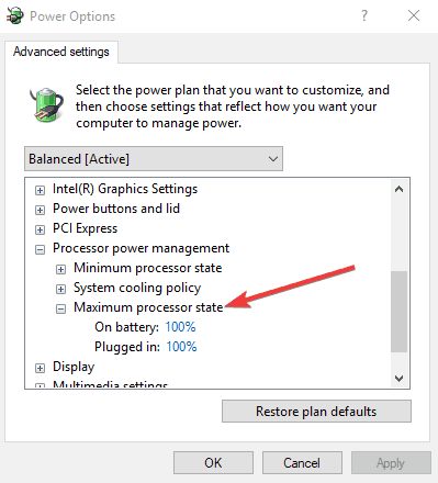 Максимальное состояние процессора 65–70%