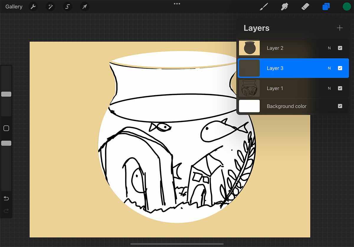 Панель слоёв Procreate.