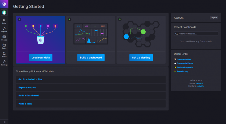 Панель управления InfluxDB