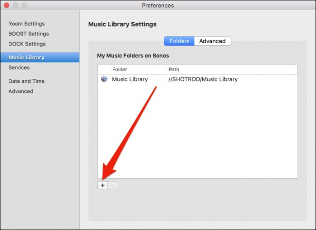 Добавление папки с подкастами в Sonos