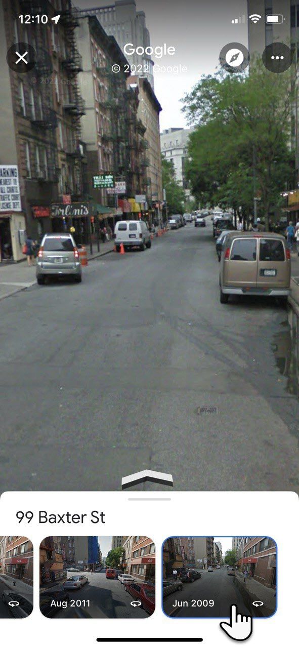 Панорама улицы с возможностью переключения дат