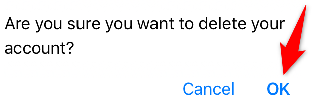 Выберите «ОК» в подтверждающем окне.