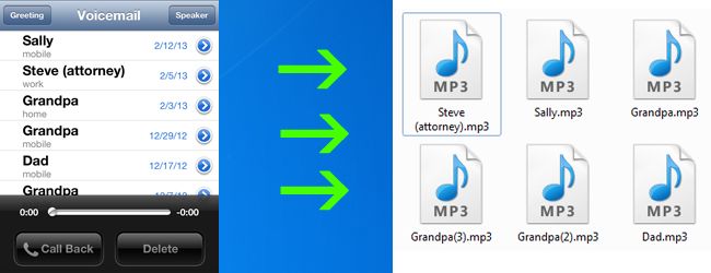 Sauvegarder messages vocaux iPhone en MP3