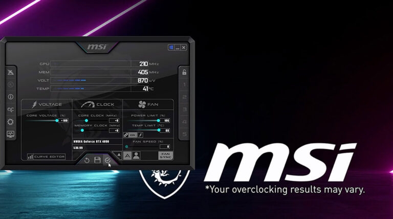 Réparer MSI Afterburner : options grisées