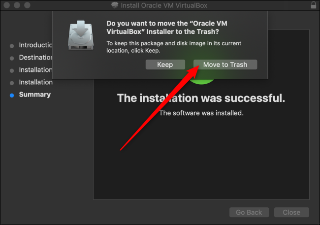 Успешная установка VirtualBox