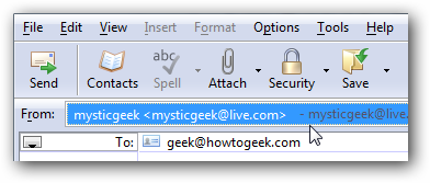 Выбор From для отправки письма