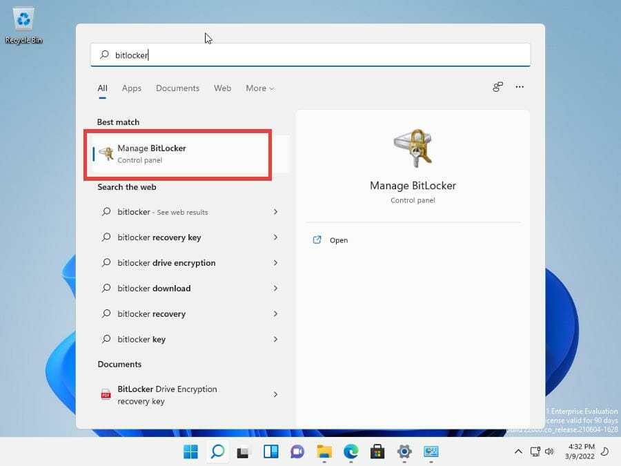 manage bitlocker search