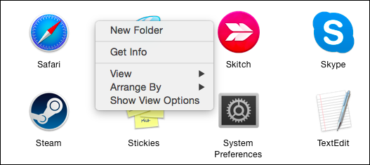 Показать параметры представления через контекстное меню