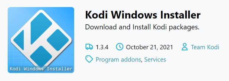 Aggiornamento Kodi su Windows