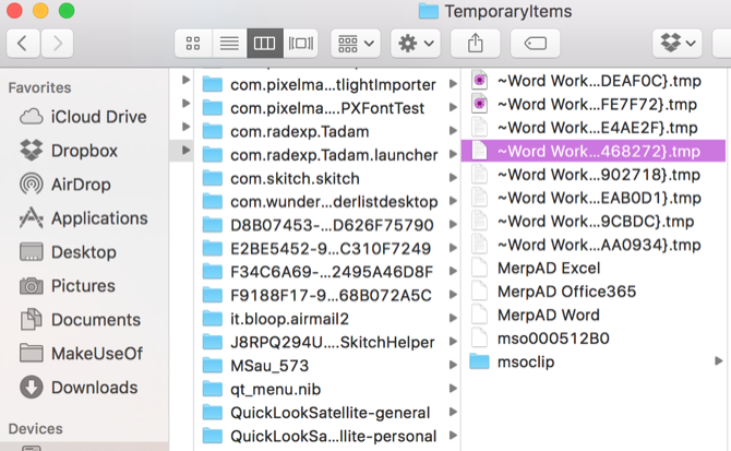 Папка системных временных файлов в macOS