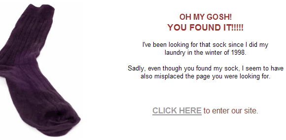 Иллюстрация потерянного носка в стиле 404