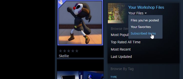 Просмотр всех подписанных модов на Steam Workshop