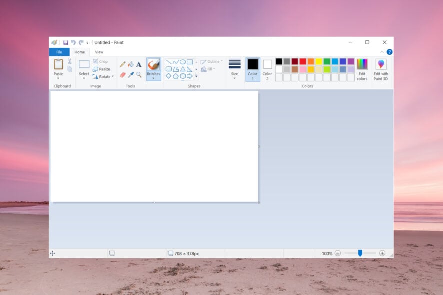 Не вставляется изображение в Paint на Windows 11