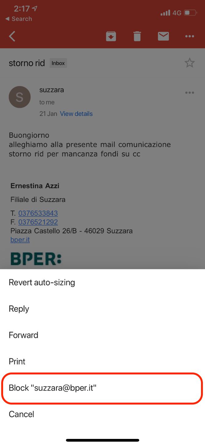 Параметры Gmail на iPhone