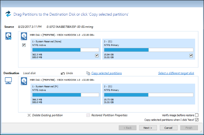 Диалог выбора диска для восстановления — указание целевого диска