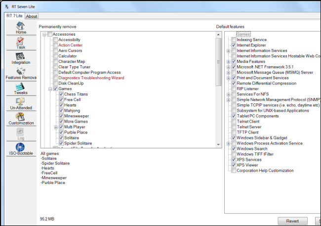 Удаление компонентов из установочного образа