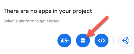 Нажмите значок Android, зарегистрируйте пакет и скачайте google-services.json