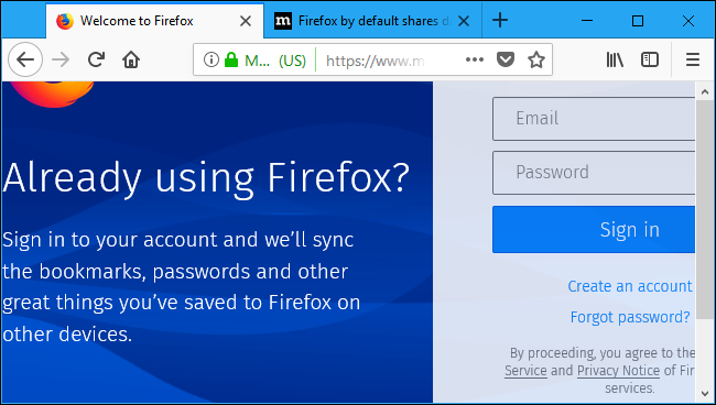 Иллюстрация: первый запуск Firefox с новым профилем
