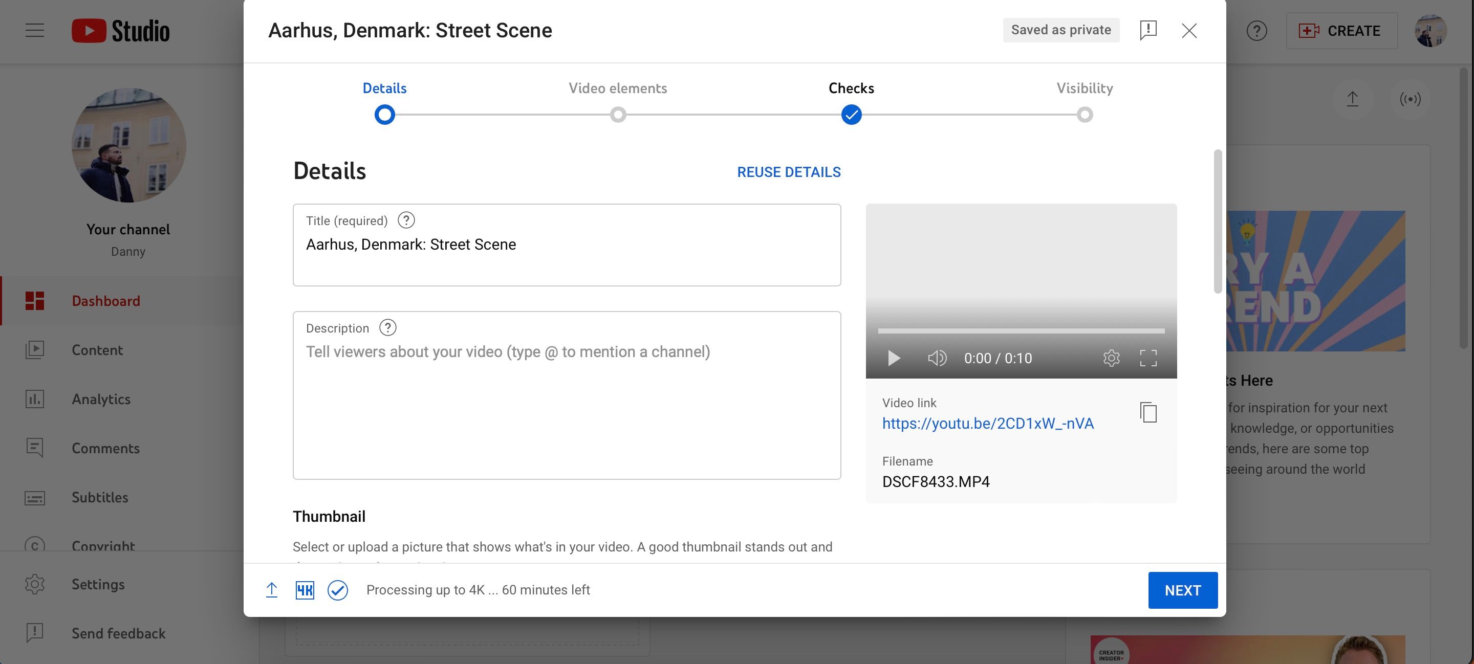 Параметры настройки видео в YouTube