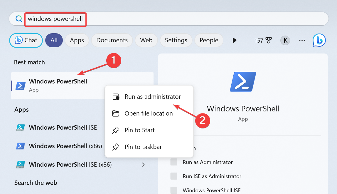 Windows PowerShell от администратора