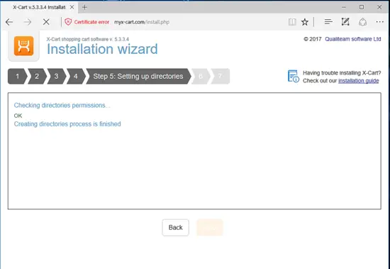 Процесс установки X-Cart