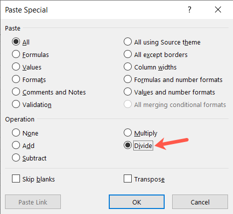 Выберите Разделить