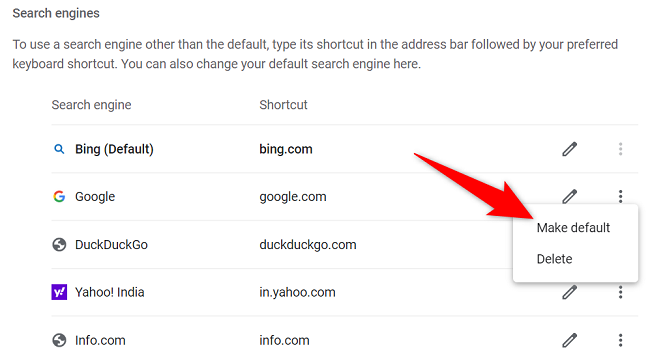 Нажмите три точки и выберите «Использовать по умолчанию».