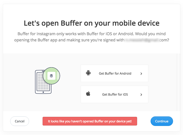 Мобильное приложение Buffer на экране телефона