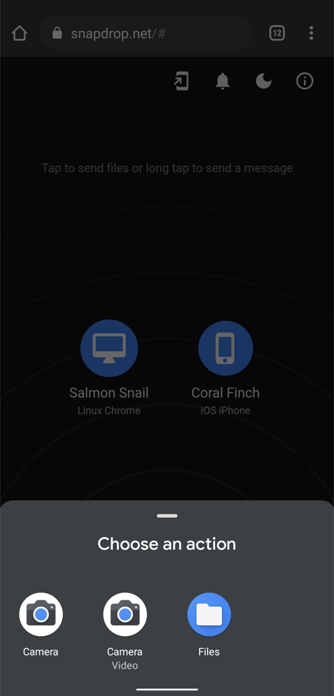 Выбор файлов на Android для отправки
