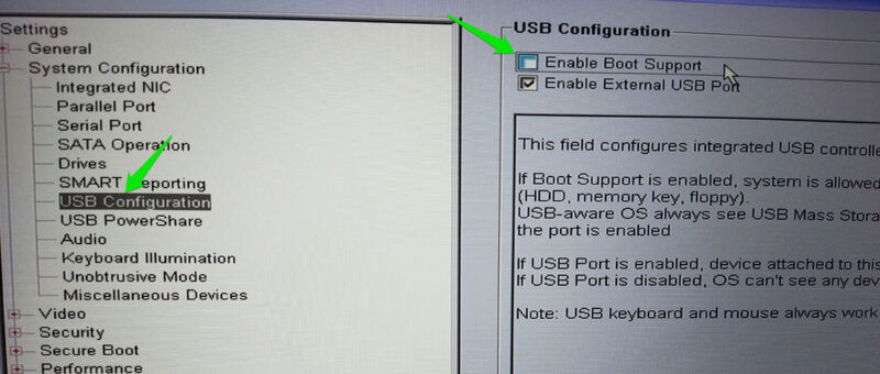 UEFI Boot-Support deaktivieren
