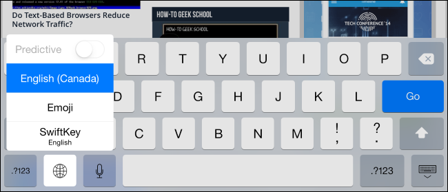 Переключение клавиатур на iOS 8
