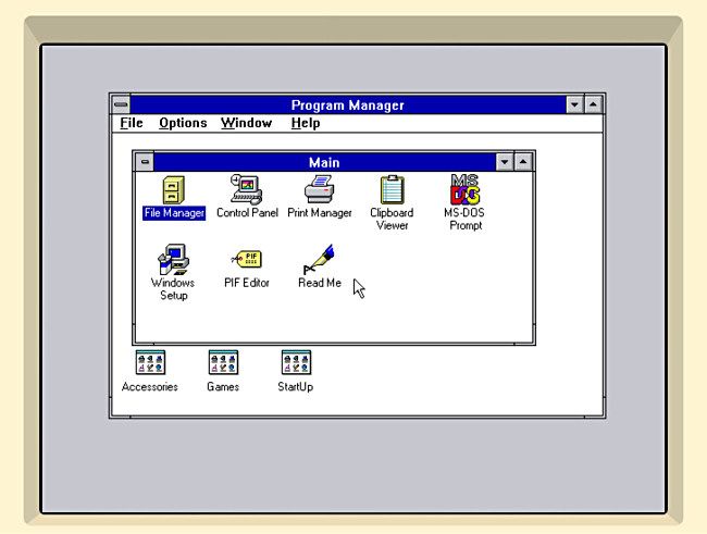 Рабочий стол Windows 3.1 на iPad в iDOS 2