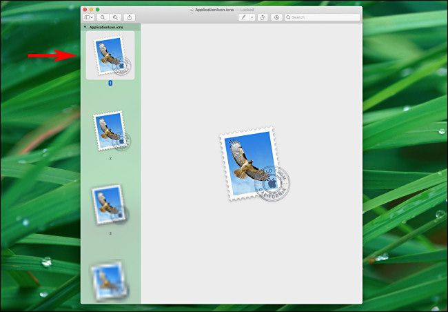 In Preview, select the first and largest icon in the group.