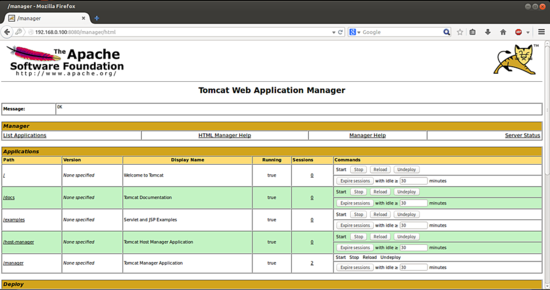Список приложений Manager App