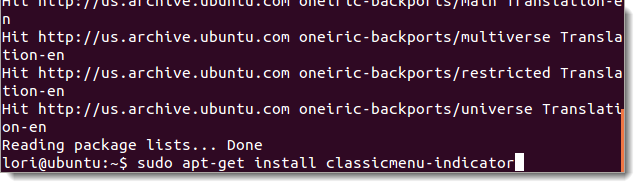 Установка classicmenu-indicator