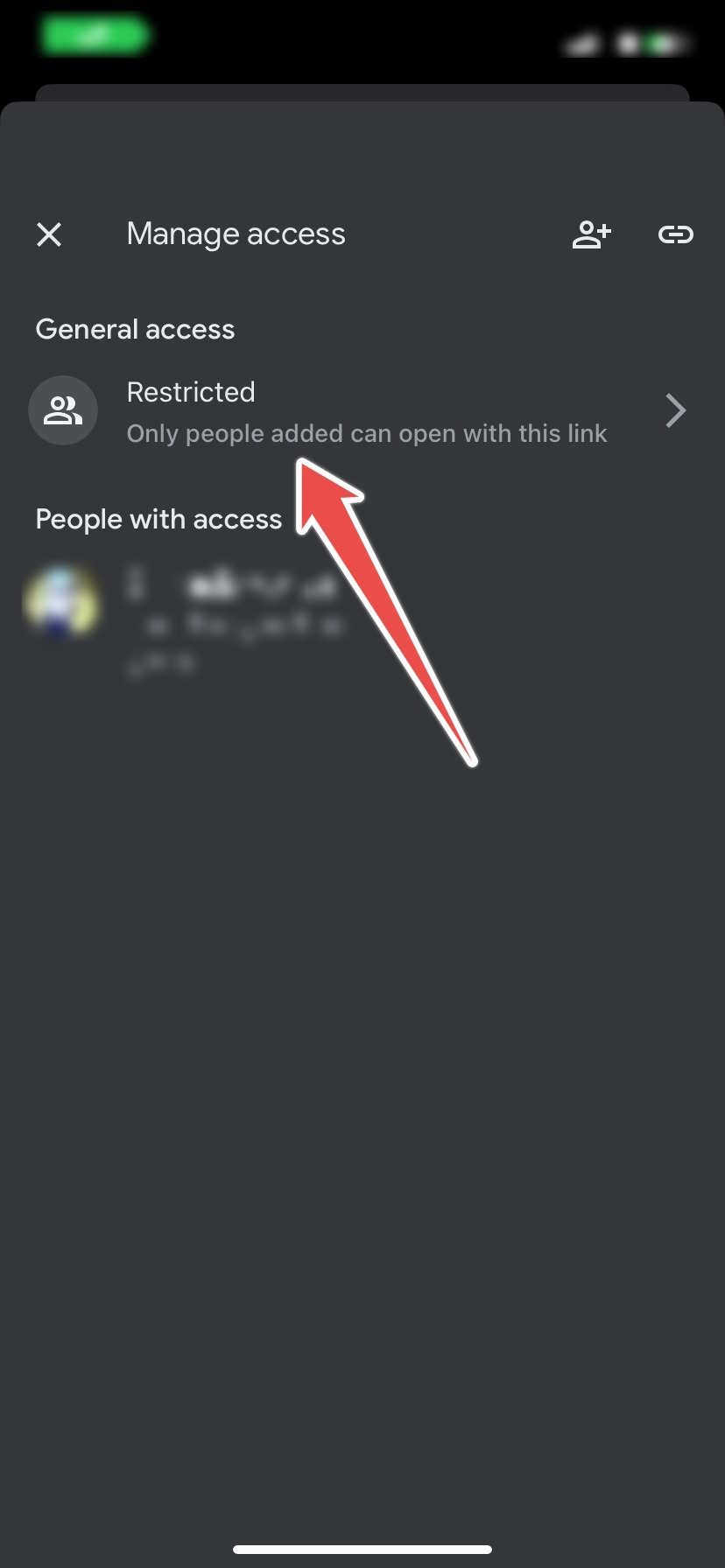 Опция «Ограничено» при управлении доступом к аудиофайлу