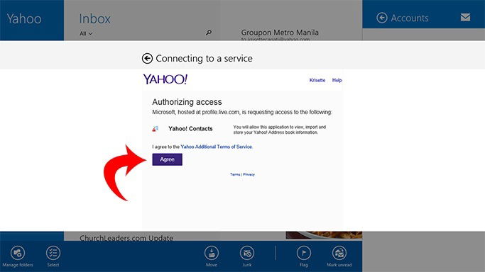 Autoriser l'accès du compte choisi à l'application Courrier