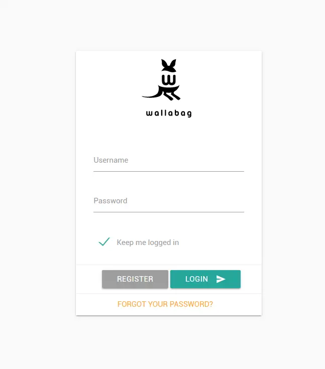 Экран входа Wallabag