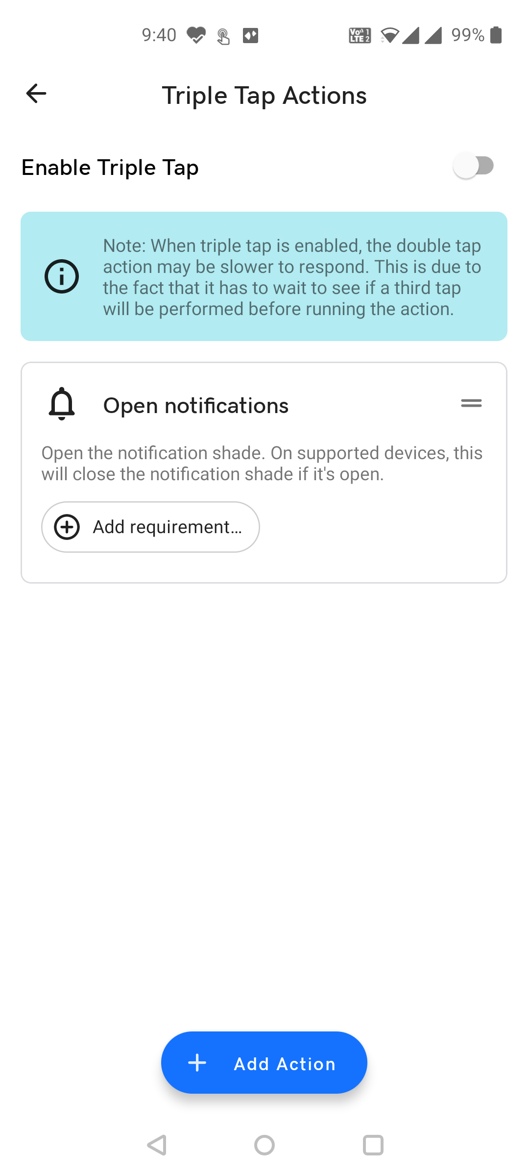 Включить тройное нажатие