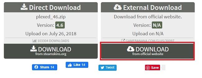 Ссылка на внешнюю загрузку скина