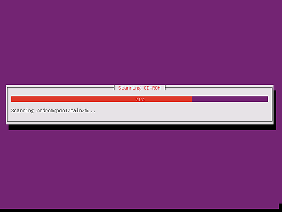Инсталлятор сканирует образ CD и проверяет доступные пакеты