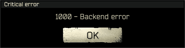 Сообщение об ошибке backend в Escape From Tarkov