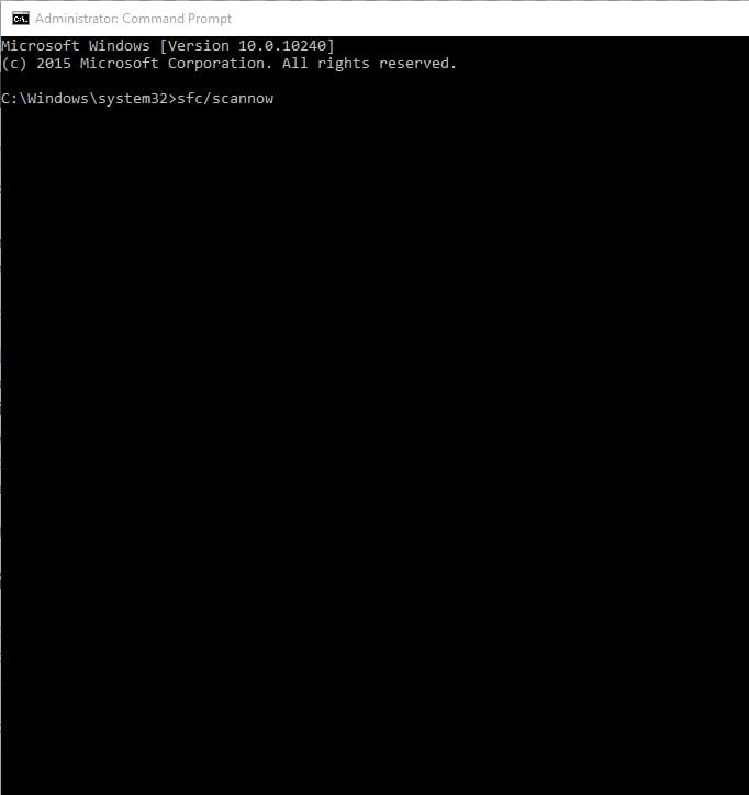 Запуск sfc /scannow в командной строке