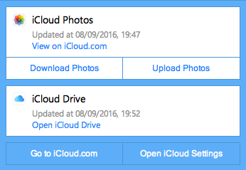 Фото: состояние синхронизации iCloud на Windows