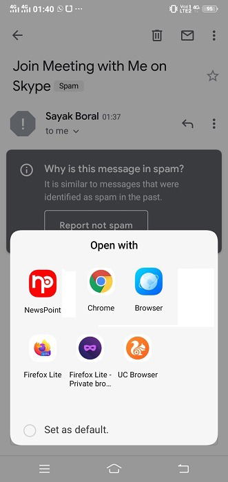 Выбор мобильного браузера для Meet Now